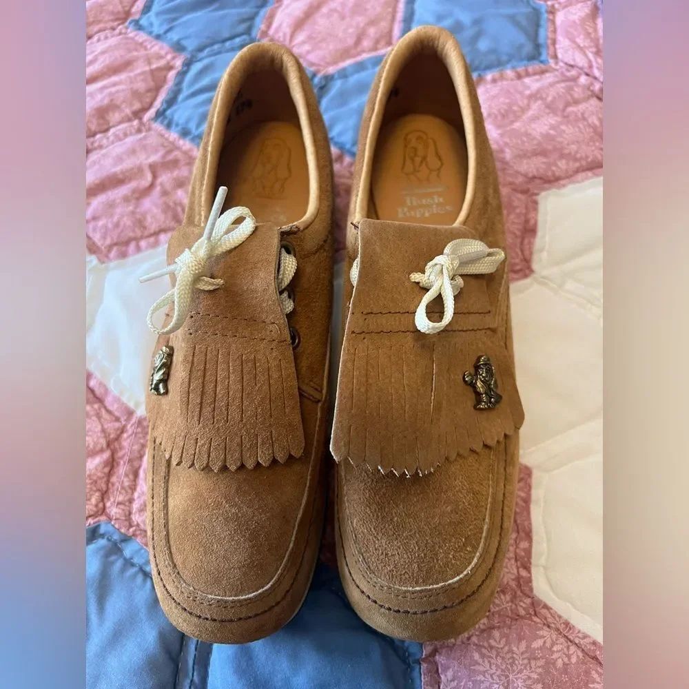 Vintage Hush Puppies Woman’s Tan Suede Tassel Golf Shoes